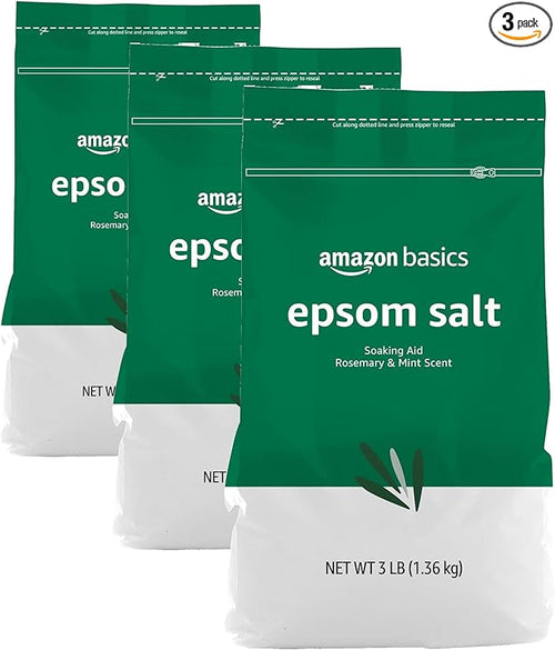Amazon Basics Epsom Salt Soaking Aid, Soothing Rosemary & Mint Scent, 3 Pound by AmazonBasics