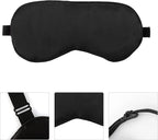 2 PCS Black Satin Sleep Masks, Adjustable Silk Eye Mask - Image 5