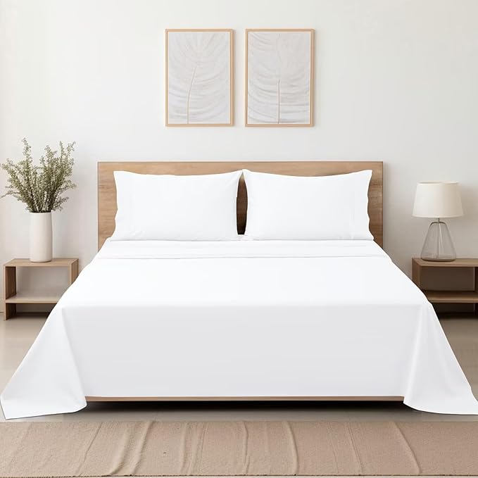 2-Pack Cotton King Flat Sheet Only, 600 Thread Count 100% Egyptian Cotton Top - Image 8