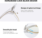 Blue Light Blocking Glasses Vintage Half Frame UV Clear Lens Anti Eyestrain - Image 5