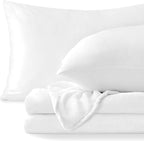 BEDELITE Flannel Sheets Twin Size Bright White by BEDELITE