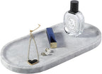 Koville Grey Marble Tray for Bathroom Countertop, Stone Catchall Trays for by Koville