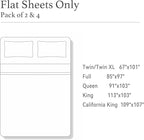 Twin/Twin XL Size Flat Sheet 2 Pack, 100% Cotton Percale Flat Bed Sheet - Image 5