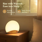 REACHER Wood Grain Sunrise Alarm Clock and Sound Machine Nightlight, Digital - Image 3