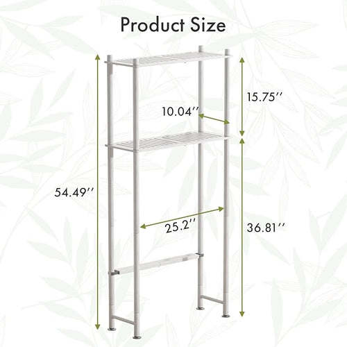 AmazerBath Bamboo Over The Toilet Storage Shelf, 2-Tier Over Toilet Bathroom - Image 2
