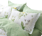 FADFAY Green Leaves Duvet Cover Set Premium 100% Cotton Daisy and Lavender - Image 5