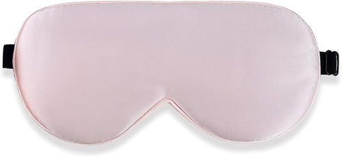 Alaska Bear Natural Silk Sleep Eye Mask Pink, Back Black by ALASKABEAR