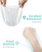 Auban 30PCS Disposable Shower Caps, Plastic Clear Hair Cap Large Thick - Image 3