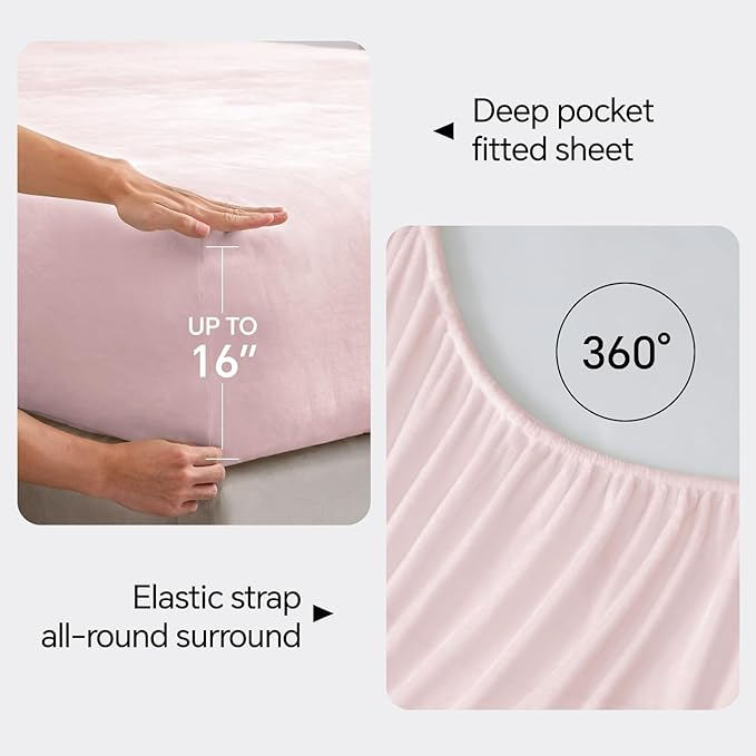 BEDELITE Flannel Sheets Twin Size Pink - Image 4