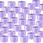50 Pack Bulk Lavender Scented Tealight Candles in Clear Cup - Image 8
