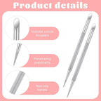 2 PCS Nail Cuticle Pusher Pen, Metal Double Ended Tools - Image 2
