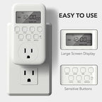 BN-LINK Indoor Digital Timer Outlet, Single Outlet 7 Day Programmable Light - Image 2