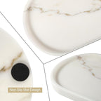 Koville White Marble Tray with Gold Pattern - Image 4