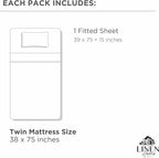 Linen Home 100% Cotton Percale Weave Fitted Sheet Twin Size, Ivory – Crisp - Image 6