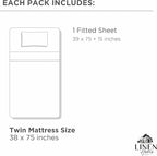 Linen Home 100% Cotton Percale Weave Fitted Sheet, Twin Size, 1 Deep Pocket - Image 6