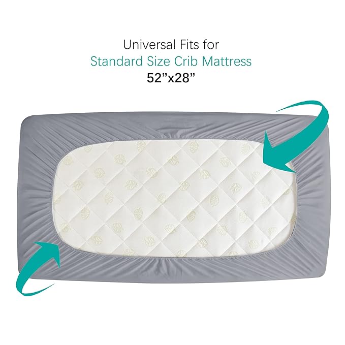 Crib Mattress Protector Sheets Fitted Waterproof Crib Mattress Pad Cover - Image 5