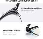 Blue Light Blocking Glasses Vintage Half Frame UV Clear Lens Anti Eyestrain - Image 5