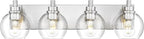Bathroom Light Fixtures, 4 Light Brushed Nickel Vanity Light, 26 Inch Modern by Metwet