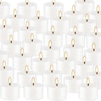 Set of 50 White Scented Tealight Candles Bulk, Vanilla Fragrance Wax - Image 3