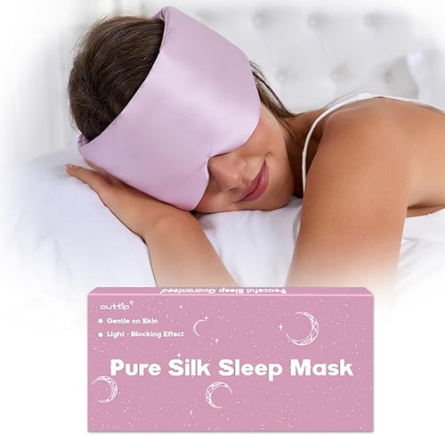 100% Mulberry Silk Sleep Mask for Women & Men Beauty Sleep, Adjustable by outtip