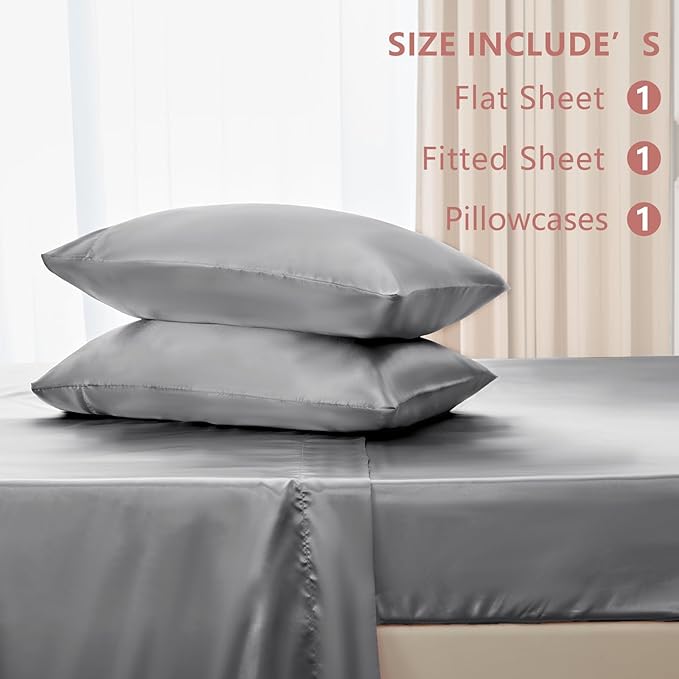 CozyLux Satin Sheets Twin Sheet Set - Image 8