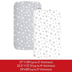 Pack and Play Sheets, 2 Pack Mini Crib Sheets, Stretchy Playard Fitted Sheet - Image 5