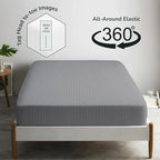 Feather & Stitch 1 Piece Fitted Sheet Queen Size, 100% Cotton Damask Sateen - Image 4