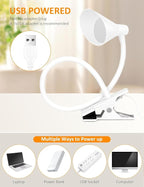 Clip on Light USB Reading Light, Eye Care Dimmable Reading Lamp Flexible Goose - Image 7