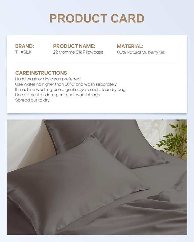 THXSILK Set of 2 Silk Pillowcase - Image 8