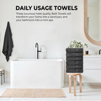 QUBA LINEN Hotel & Spa 100% Cotton Bath Towels Pack of 6, Ultra Soft, Quick Dry - Image 5