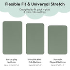 Yoofoss Pack and Play Sheets Fitted, Mini Crib Sheets 2-Pack - Image 3