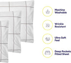 Queen Sheets Window Pane White - Image 3