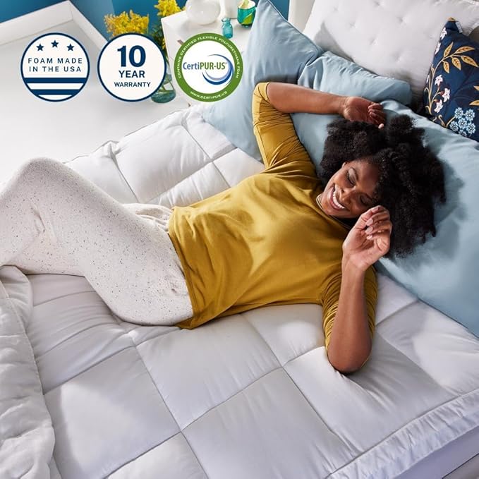 Sleep Innovations Dual Layer 4 Inch Memory Foam Mattress Topper, Twin Size - Image 7