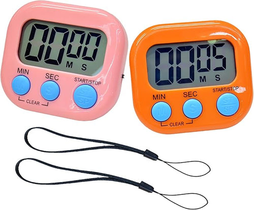2 Pack Small Digital Kitchen Timer Magnetic Back and On/Off, Classroom Timers by Soseelnee