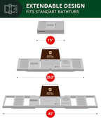 ROYAL CRAFT WOOD Premium Foldable Bathtub Tray Caddy - Image 3