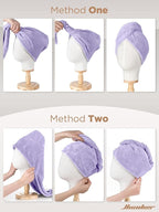 Hicober Microfiber Hair Towel, 3 Packs Hair Turbans - Image 7
