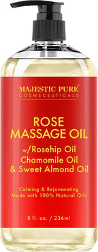 MAJESTIC PURE Rose Massage Oil for Massage Therapy by BeautyandPersonalCare