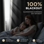 Joydeco White 100% Blackout Curtains 120 Inch 2 Panels, Luxury Thermal White - Image 4
