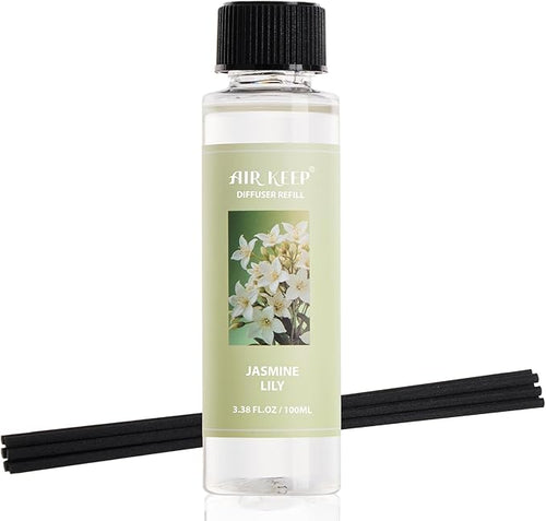 Airkeep Reed Diffuser Oil Refill/Jasmine Lily/3.38 oz / 1 Pack/Air Freshener & by Airkeep