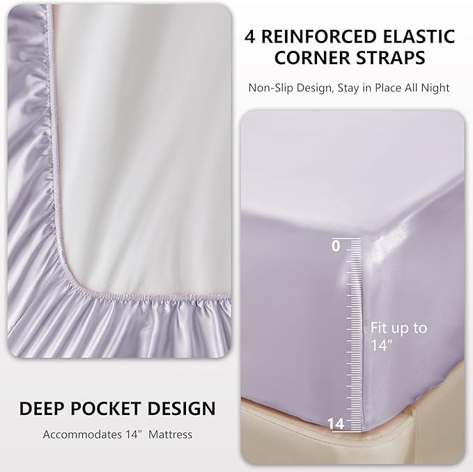 CozyLux Satin Sheets Full Size Sheets - Image 4