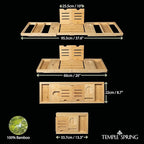 Temple Spring Foldable Bamboo Bathtub Tray Caddy - Image 3