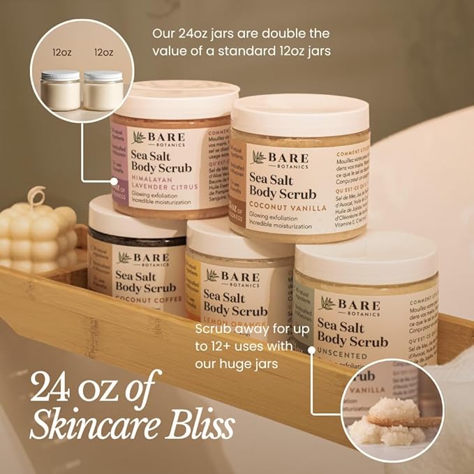 Bare Botanics Unscented Body Scrub 24 oz - Image 4