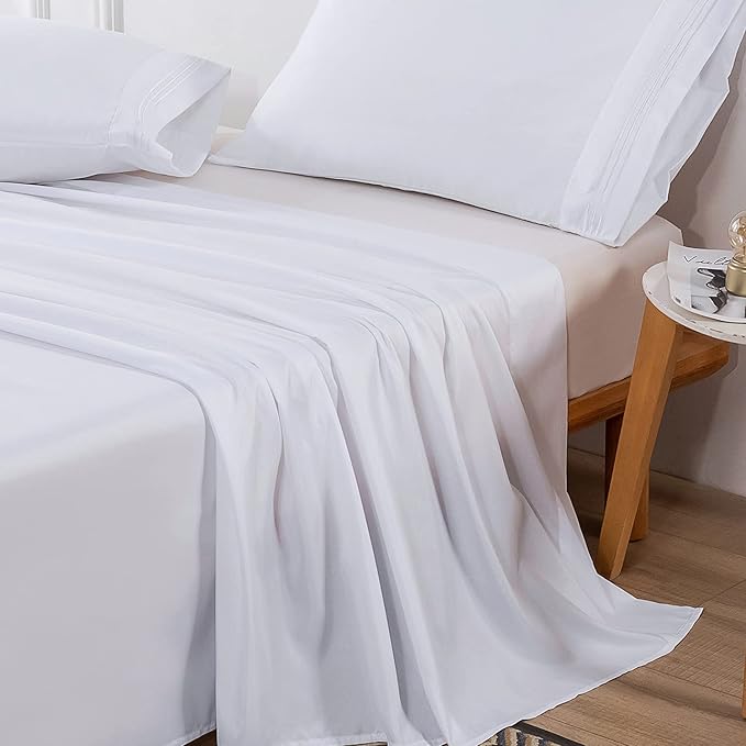 Lirex 2-Pack Full Size Flat Sheet Set, Ultra-Soft Brushed 1800 Microfiber - Image 4