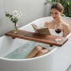 Acacia 1.2" T Wood Bathtub Tray Caddy - Image 5