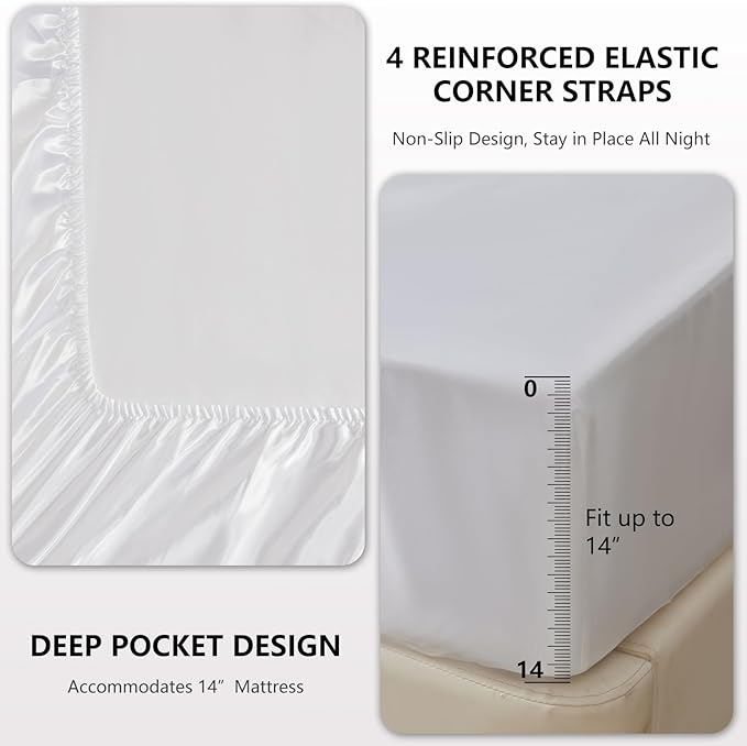 CozyLux Satin Sheets King Size Sheet Set - Image 4