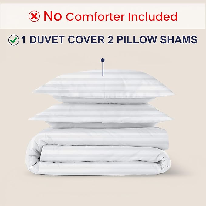 Kotton Culture 3 Pc Twin Size Duvet Cover Set- 100% Egyptian Cotton 600 TC - Image 2