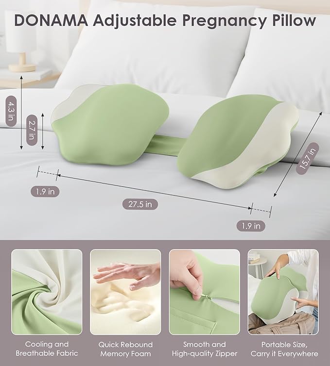 Memory Foam Pregnancy Pillows for Sleeping, Side Sleeper Maternity Pillow - Image 2