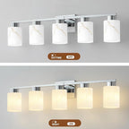 5-Light Bathroom Light Fixtures, Modern Vanity Lights, Chrome Metal Wall Lamp - Image 7