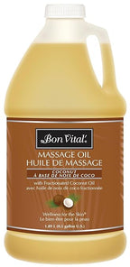 Bon Vital' Coconut Massage Oil, 1/2-Gallon Container, 100% Pure Fractionated by BonVital