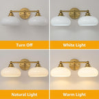 GoYeel Bathroom Light Fixtures Over Mirror, Vintage Gold Double Arm Vanity - Image 7